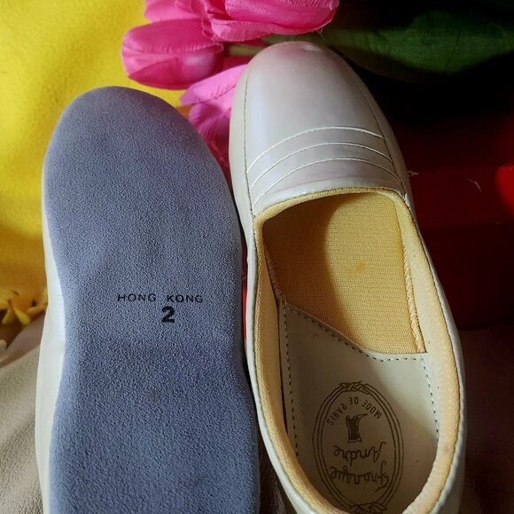 S60 Vegan Leather Slipper Felt Bottom Sponge Insole Franque Andre Mode de Paris - Picture 3 of 5